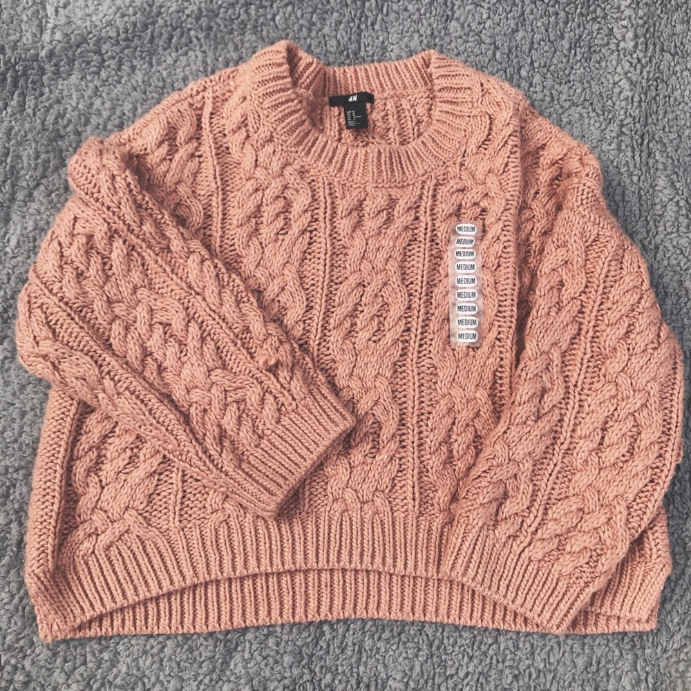 NWOT H&M Chunky Pink Sweater